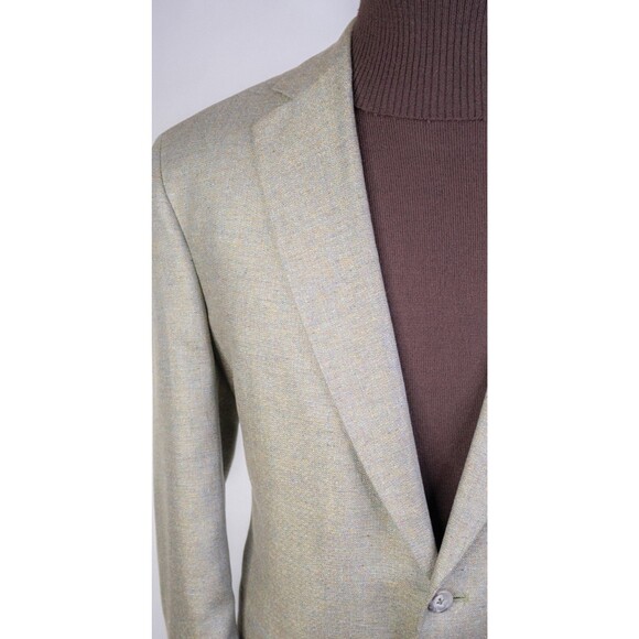 Jos. A. Bank  Silk Sport Coat Blazer 43R SILK Pistachio Textured Casual Jacket - Picture 5 of 14